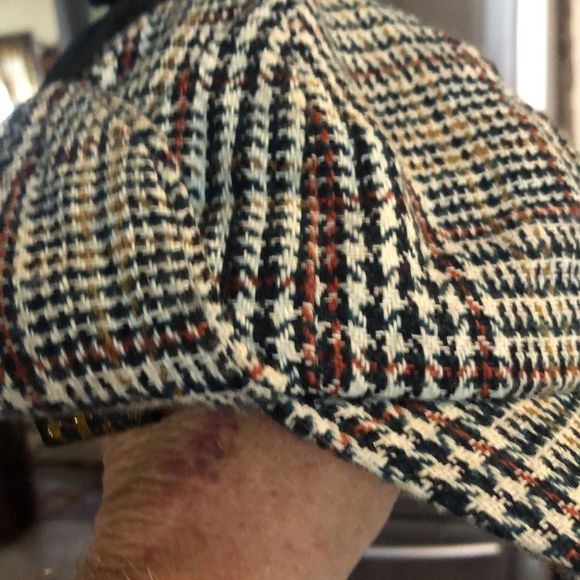 Vintage Large Deerstalker houndstooth Sherlock Holmes hat/Dorfman Pacifica - Picture 11 of 11